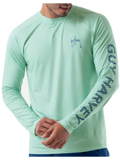Guy Harvey Mens Graphic Long Sleeve T-shirt In Green