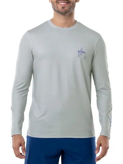 Guy Harvey Mens Moisture Wicking Logo T-shirt In Grey