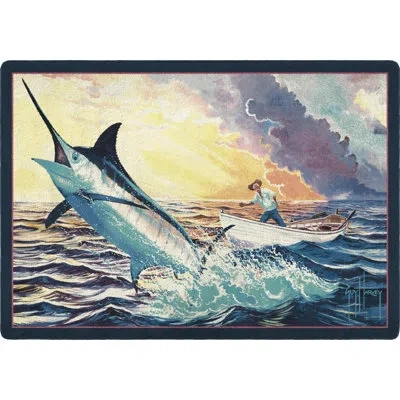 Guy Harvey Old Man And The Sea Area Rug In Blue;navy