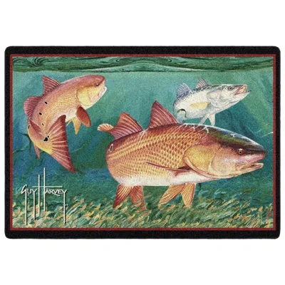Guy Harvey Redfish Area Rug In Blue;navy