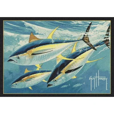 Guy Harvey Yellow Fin Tuna Area Rug In Blue;navy