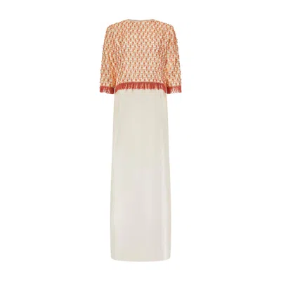 Pre-owned Guy Laroche 1960s  Couture Orange Silk Beaded Ensemble