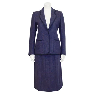 Pre-owned Guy Laroche 1970s  Purple Tweed Skirt Suit