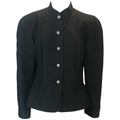 Pre-owned Guy Laroche 1980's Black Silk Blend Evening Jacket - Size 40