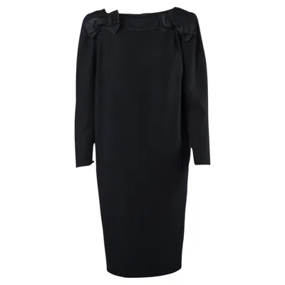 Pre-owned Guy Laroche Black Flakes Dress Vintage 70s
