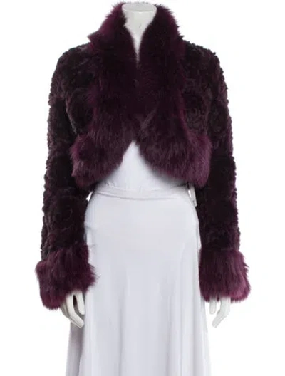 Pre-owned Guy Laroche Fur Jacket In Purple