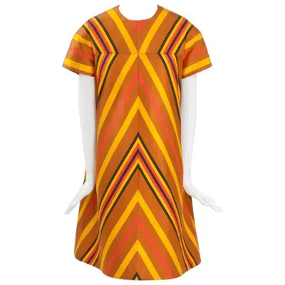 Pre-owned Guy Laroche Haute Couture Silk Dress, Spring-summer 1967 In Orange