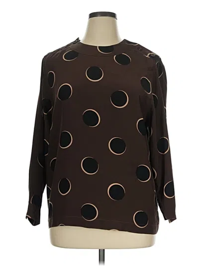 Pre-owned Guy Laroche Long Sleeve Blouse In Brown