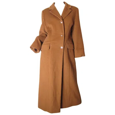 Pre-owned Guy Laroche Long Wool Coat In Brown