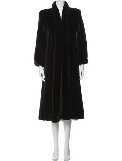 Pre-owned Guy Laroche Mink Faux Fur Coat In Brown