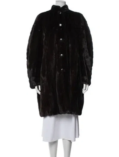 Pre-owned Guy Laroche Mink Fur Coat In Black
