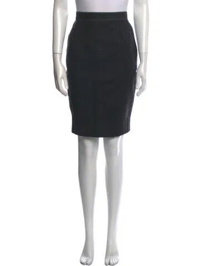 Pre-owned Guy Laroche Pleated Accents Knee-length Skirt In Gray