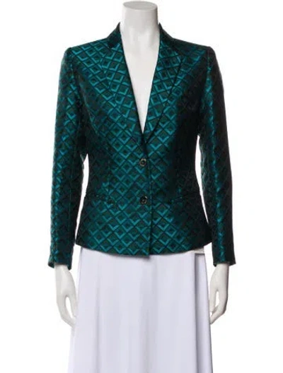 Pre-owned Guy Laroche Printed Blazer In Green
