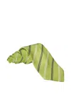 Guy Laroche Striped Silk Tie In Green
