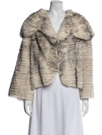 Pre-owned Guy Laroche Vintage 1990's Faux Fur Jacket In Neutral