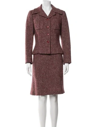 Pre-owned Guy Laroche Vintage 1990's Skirt Set In Red