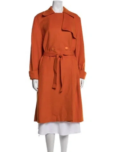 Pre-owned Guy Laroche Vintage 1990's Trench Coat In Orange