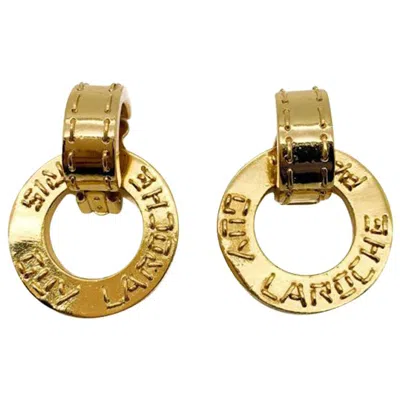 Pre-owned Guy Laroche Vintage  Earrings Day To Night Logo Hoops 1980s In Sand