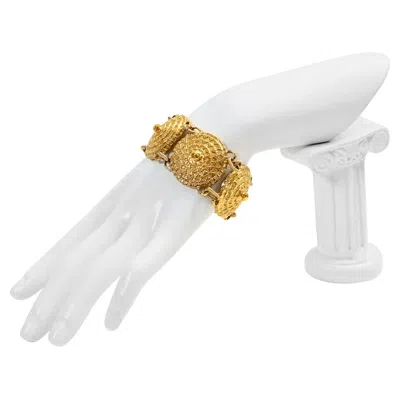 Pre-owned Guy Laroche Vintage  Gold Shields Link Bracelet Circa 1980s In Multi