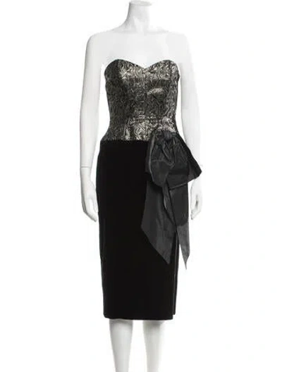 Pre-owned Guy Laroche Vintage Knee-length Dress In Black/gold