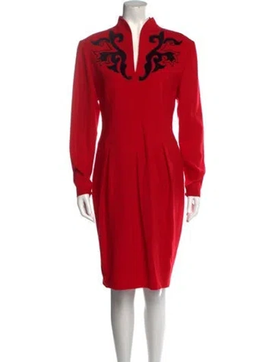Pre-owned Guy Laroche Vintage Knee-length Dress In Red