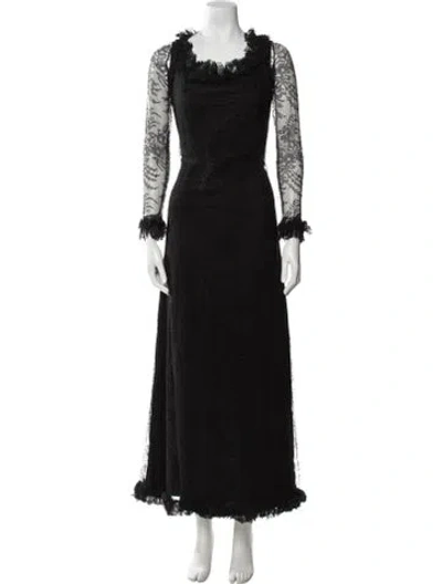 Pre-owned Guy Laroche Vintage Long Dress In Black