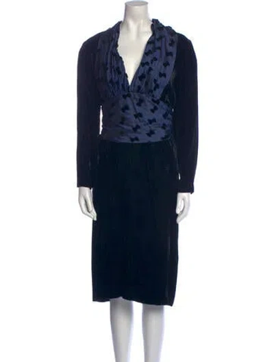 Pre-owned Guy Laroche Vintage Midi Length Dress In Black