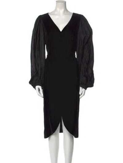 Pre-owned Guy Laroche Vintage Midi Length Dress In Black
