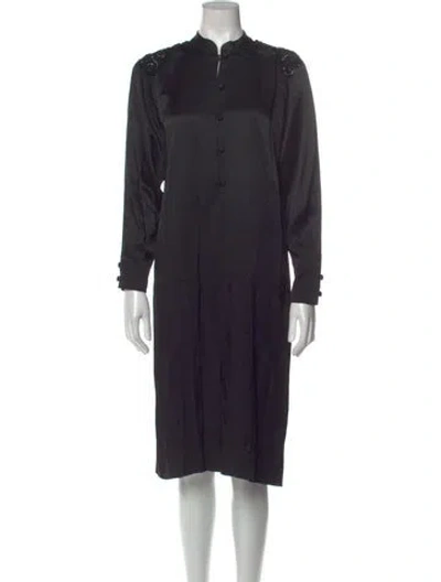 Pre-owned Guy Laroche Vintage Midi Length Dress In Black