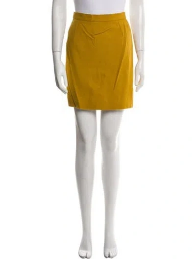 Pre-owned Guy Laroche Vintage Mini Skirt In Yellow
