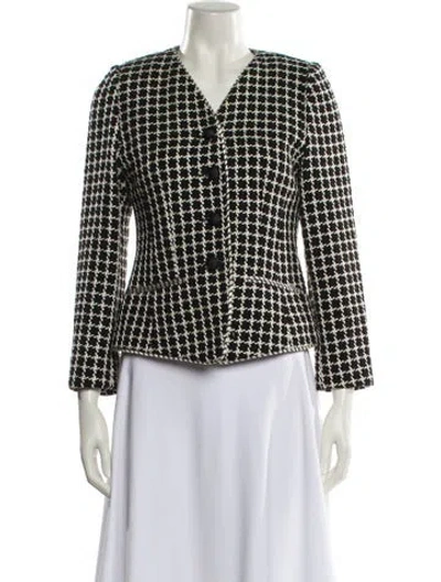 Pre-owned Guy Laroche Vintage Printed Evening Jacket In Black