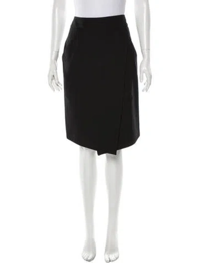 Pre-owned Guy Laroche Virgin Wool Knee-length Skirt In Black