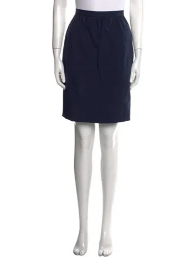 Pre-owned Guy Laroche Virgin Wool Knee-length Skirt In Blue