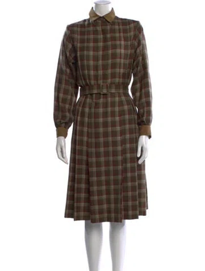 Pre-owned Guy Laroche Wool Knee-length Dress In Brown
