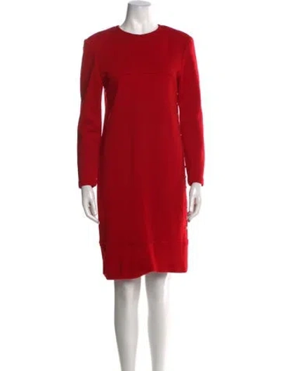 Pre-owned Guy Laroche Wool Knee-length Dress In Red