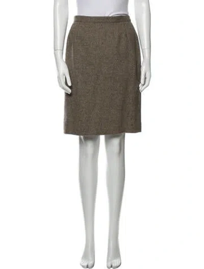 Pre-owned Guy Laroche Wool Knee-length Skirt In Brown