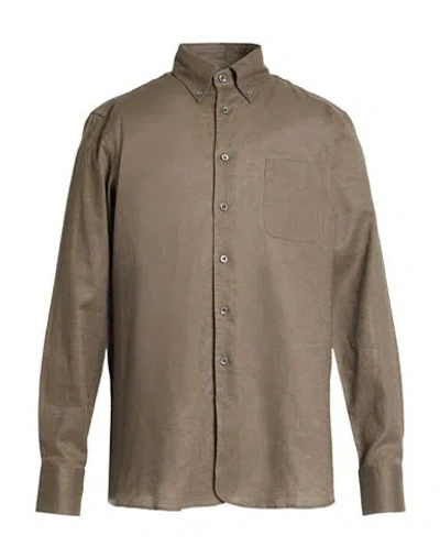 Guy Rover X Fortela Man Shirt Khaki Size S Linen, Cotton In Brown
