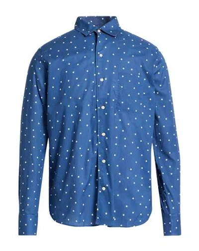 Guy Rover Man Shirt Slate Blue Size 16 Cotton In Multi
