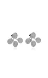Guzema 18k White Gold And Diamond Tetra Flat Earrings