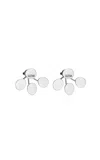 Guzema 18k White Gold Tetra Flat Earrings