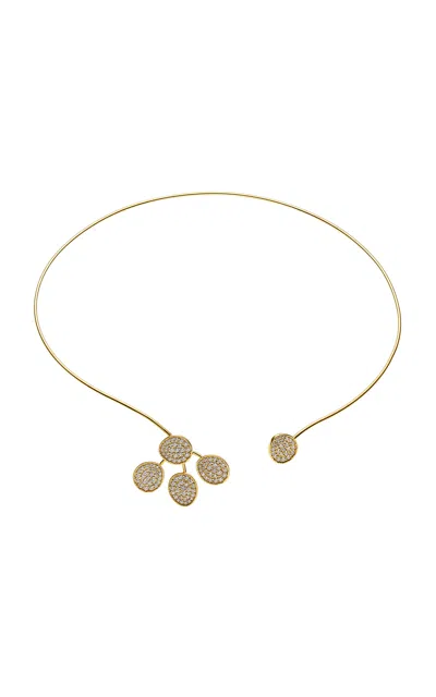 Guzema 18k Yellow Gold And Diamond Petal Flat Choker