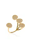 Guzema 18k Yellow Gold And Diamond Petal Flat Ring