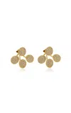 Guzema 18k Yellow Gold And Diamond Tetra Flat Earrings