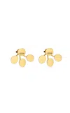 Guzema 18k Yellow Gold Tetra Flat Earrings