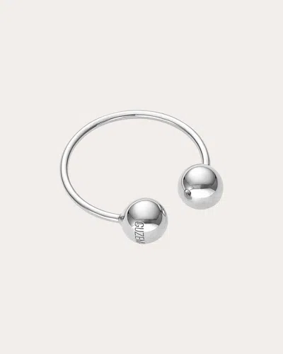 Guzema Women's 18k Gold Duo Orb Ring In White Gold
