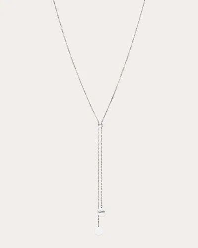 Guzema Women's 18k Gold Flat Tie Necklace In White Gold