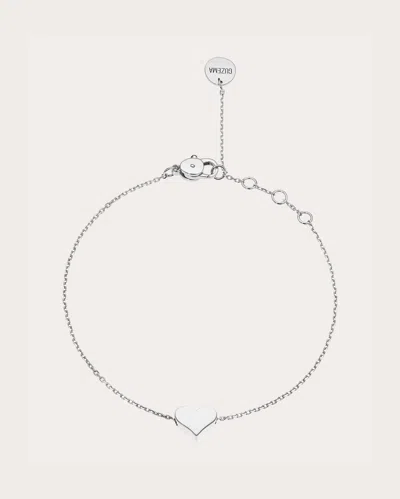 Guzema Women's 18k Gold Heart Bracelet In White Gold