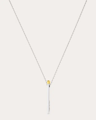 Guzema Women's 18k Gold Match Pendant Necklace In White Gold