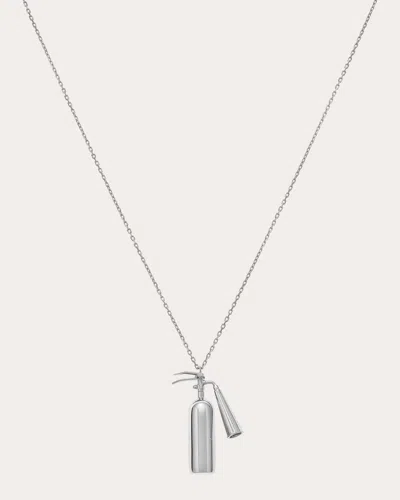 Guzema Women's 18k Gold Mini Extinguisher Pendant Necklace In White Gold