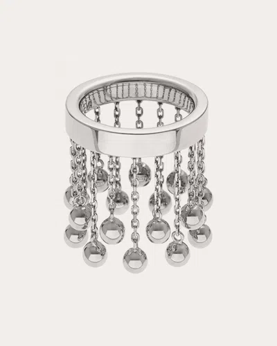 Guzema Women's 18k Gold Orbs Chainfall Ring In White Gold